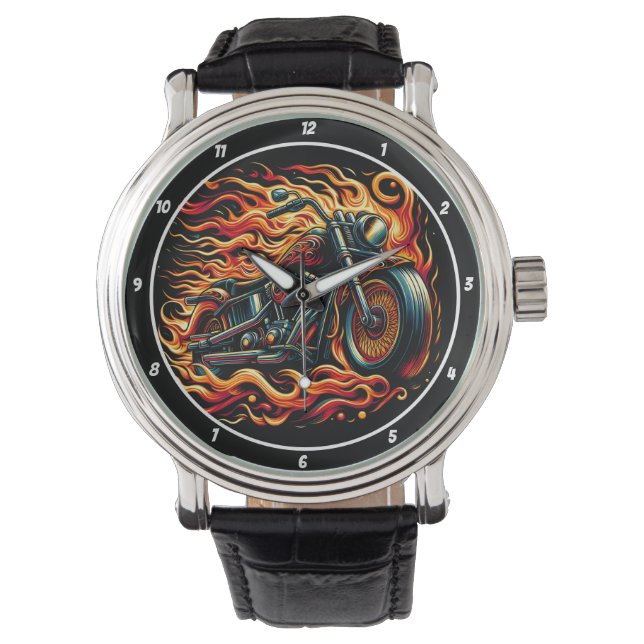 Burning Velocity, Motorcycle Watch Face. Armbanduhr (Vorderseite)