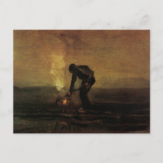 Burning Weeds, Vincent van Gogh Postkarte (Vorderseite)