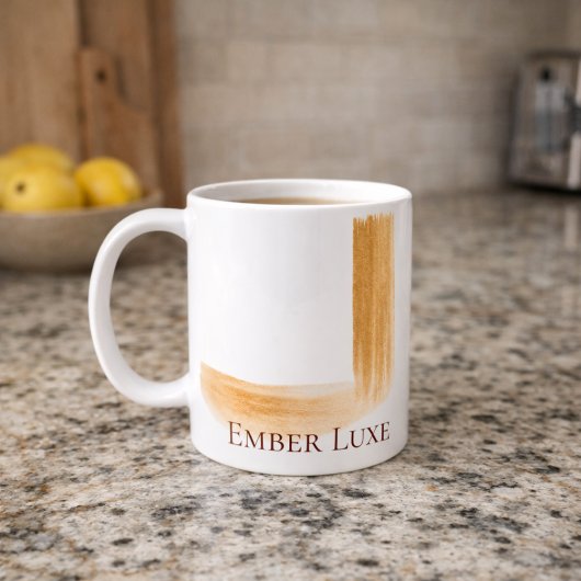Burnished Luxe Brushed Gold Stripe Ceramic Mug Kaffeetasse