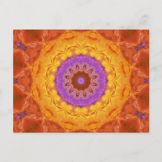 Burnished Sun Mandala Post Card Postkarte (Vorderseite)