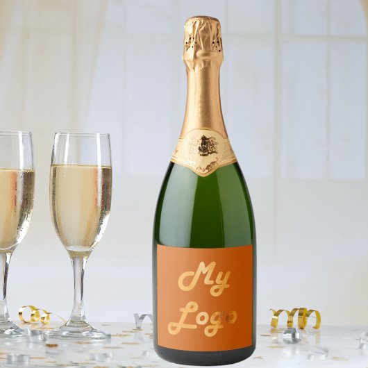 Burnorange-Logo-Geschäft Schaumweinetikett