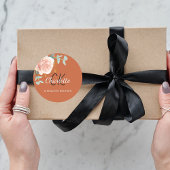 Burnorange Rose Gold Blumengrün Danke Runder Aufkleber