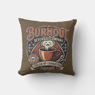 Burnout Beverage Co Vintage-Soda-Logo Lustiger Kaf Kissen