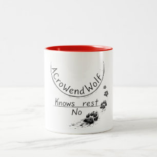 Burnout-Bewusstsein Wolfspfoten-Tasse Zweifarbige Tasse