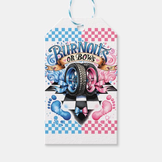 Burnouts oder Bows Geschlecht Enthüllung Geschenk- Geschenkanhänger (Vorderseite)