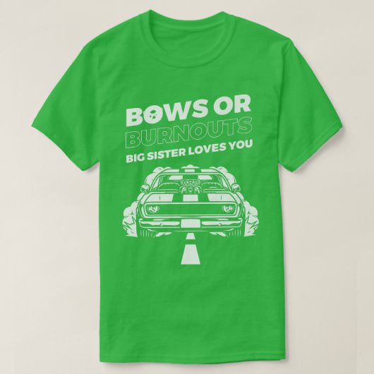Burnouts Or Bows Gender Reveal Party T-Shirt (Design vorne)