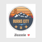 Burns City, Indiana Aufkleber (Blatt)
