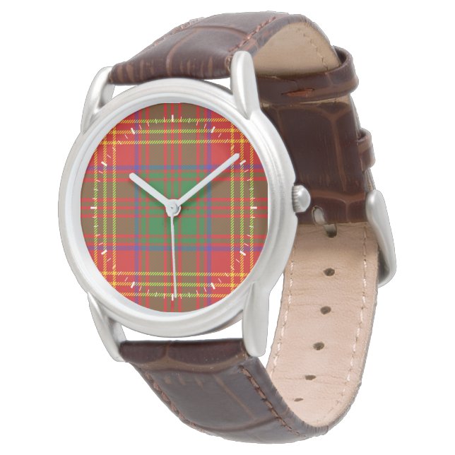 Burns Clan Tartan Armbanduhr (Schrägansicht)
