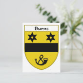 Burns Coat of Arms/Familienwappen Postkarte (Stehend Vorderseite)