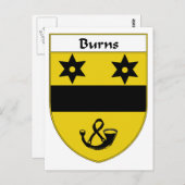 Burns Coat of Arms/Familienwappen Postkarte (Vorne/Hinten)