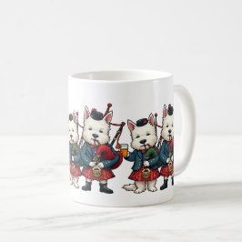 Burns Nacht West Highland Terrier Dudelsackpfeifer Kaffeetasse