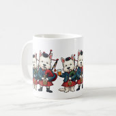 Burns Nacht West Highland Terrier Dudelsackpfeifer Kaffeetasse (Vorderseite Links)