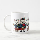 Burns Nacht West Highland Terrier Dudelsackpfeifer Kaffeetasse (Links)