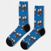 Burns Nacht West Highland Terrier Dudelsackpfeifer Socken (Linkes Detail)