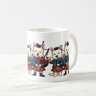 Burns Night West Highland Terrier Dudelsackpfeifer Kaffeetasse