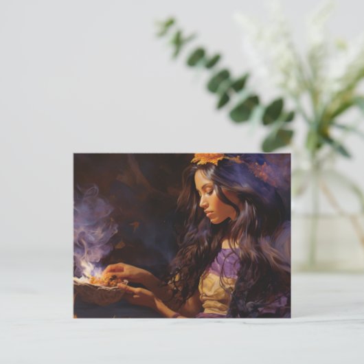 Burns Sage und Meditate Postkarte (Stehend Vorderseite)