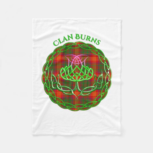 Burns Scottish Tartan Celtic Thistle Fleecedecke (Vorderseite)