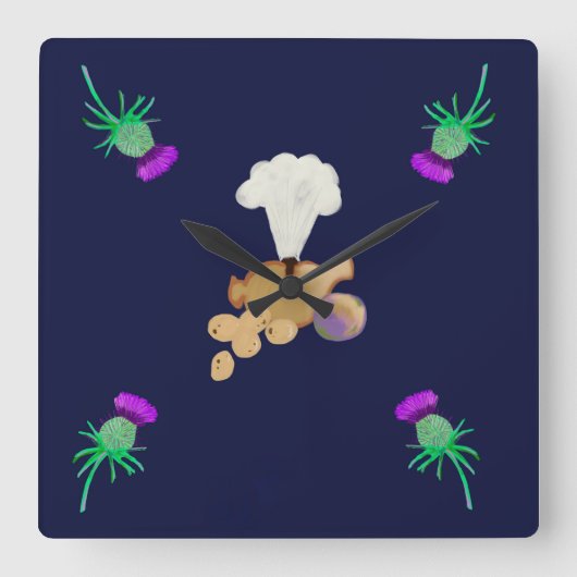 Burns supper quadratische wanduhr (Vorderseite)