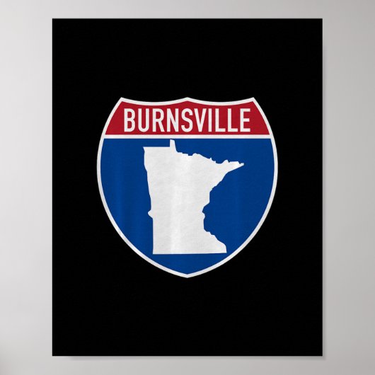 Burnsville Minnesota Map Highway Interstate Sign S Poster (Vorne)