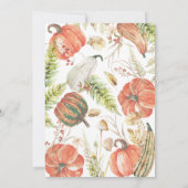 Burnt Autumn Pumpkin Fall Floral Baby Dusche Einladung (Rückseite)