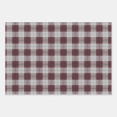 Burnt Burgundy Kariertes Muster mit Koordinaten Geschenkpapier Set (Vorderseite)
