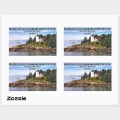 Burnt Coat Harbor Lighthouse, Swans Island Maine Rechteckiger Aufkleber (Blatt)