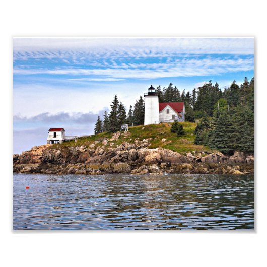 Burnt Coat Harbour Lighthouse Maine Foto Print (Vorne)