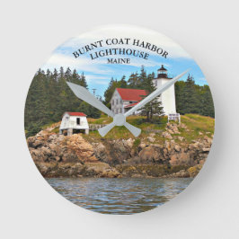 Burnt Coat Harbour Lighthouse Maine Wall Clock Runde Wanduhr