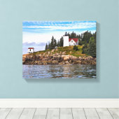 Burnt Coat Harbour Lighthouse Maine Wrapped Canvas Leinwanddruck (Insitu (Holzboden))