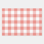 Burnt Coral Gingham Karo Kariert Geschenkpapier Set (Vorderseite 2)