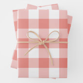 Burnt Coral Gingham Karo Kariert Geschenkpapier Set (Beispiel)