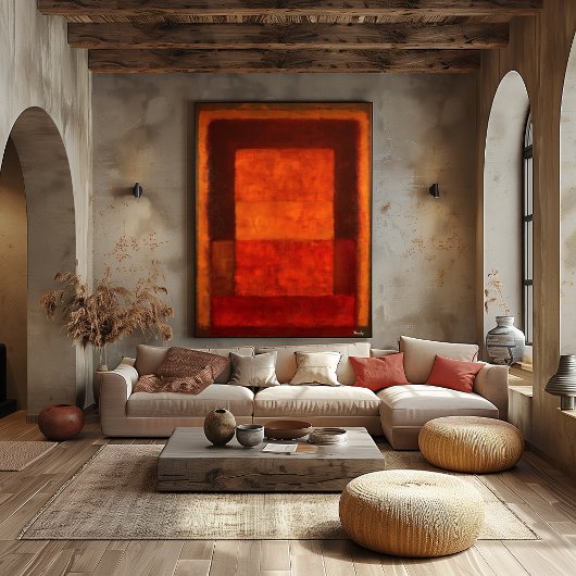 Burnt Ember Color Field Abstract Modern Art Poster