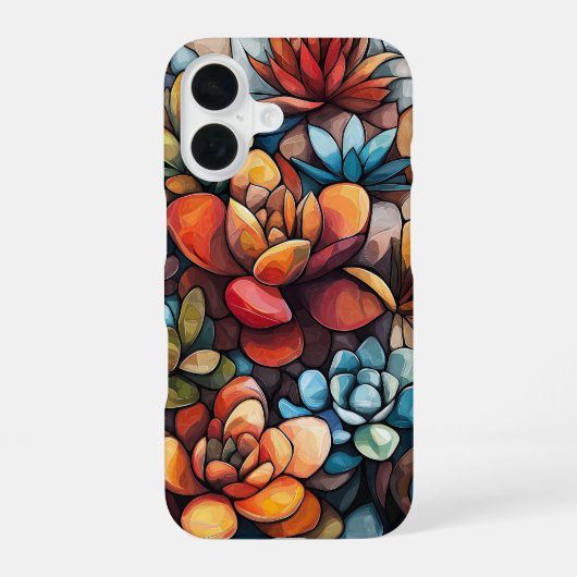 Burnt Floral Dance iPhone 16 Hülle (Rückseite)