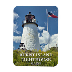 Burnt Island Lighthouse, Maine Foto Magnet