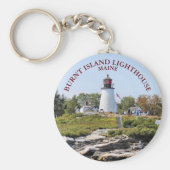 Burnt Island Lighthouse, Maine Keyring Schlüsselanhänger (Vorne)