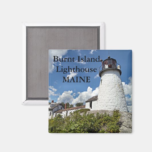Burnt Island Lighthouse, Maine Magnet (Vorderseite/Rückseite)