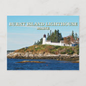Burnt Island Lighthouse, Maine Postcard Postkarte (Vorderseite)
