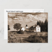 Burnt Island Lighthouse Maine-Postcard Postkarte (Vorne/Hinten)