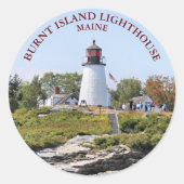 Burnt Island Lighthouse, Maine Round Stickers (Vorderseite)