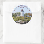 Burnt Island Lighthouse, Maine Round Stickers (Tasche)