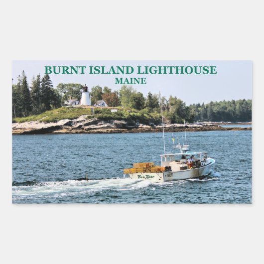 Burnt Island Lighthouse, Maine Stickers (Vorderseite)