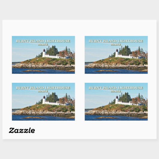 Burnt Island Lighthouse, Maine Stickers (Blatt)