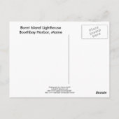 Burnt Island Lighthouse-Postcard Postkarte (Rückseite)