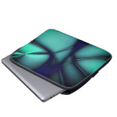Burnt-Minze-Cyan unter hellen Linien sieht wie Kab Laptopschutzhülle (Vorne Knopf)