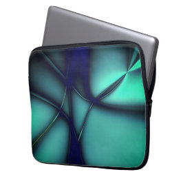 Burnt-Minze-Cyan unter hellen Linien sieht wie Kab Laptopschutzhülle
