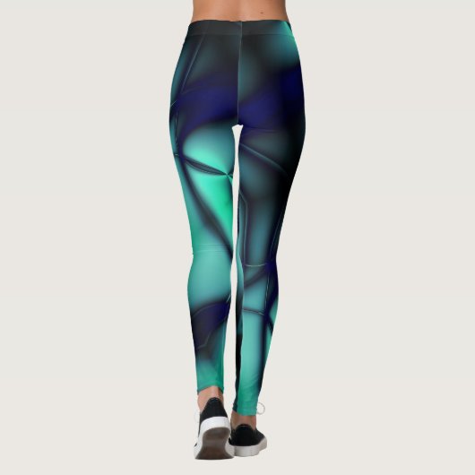 Burnt-Minze-Cyan unter hellen Linien sieht wie Kab Leggings (Rückseite)
