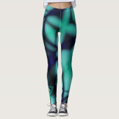 Burnt-Minze-Cyan unter hellen Linien sieht wie Kab Leggings (Vorderseite)