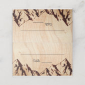 Burnt Mountain in Holz Rustikale Hochzeiten Platzk Platzkarte (Außenseite Aufgefaltet)