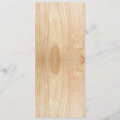 Burnt Mountain in Holz Rustikale Hochzeitsmenü Menükarte (Rückseite)