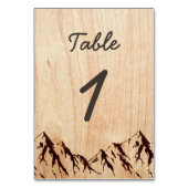 Burnt Mountain in Holz Rustikale Tischnummer Card (Rückseite)